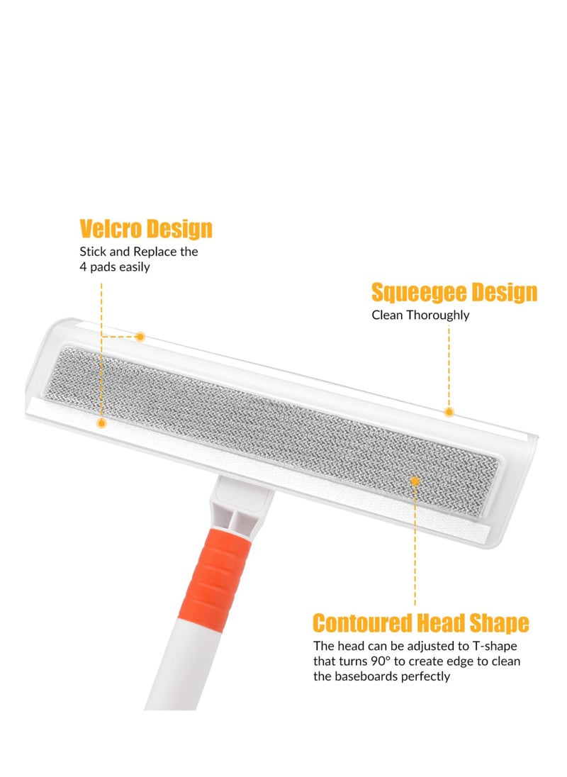 Generic - Wall Mop with Long Handle,Ceiling Window Glass Cleaning Tool,Wall Cleaning Mop with Retractable Handle, with 4 Reusable Fiber Replacement Cloths - Image 1