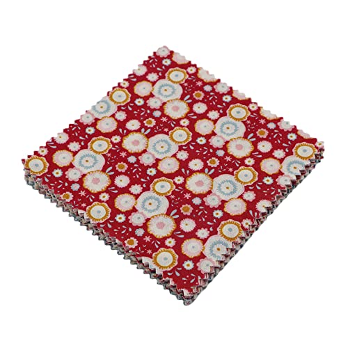 iNee Charm Packs for Quilting 5 inch, Precut Cotton Quilting Fabric Bundle, 50 Charm Squares, Candy Bloom - Image 5