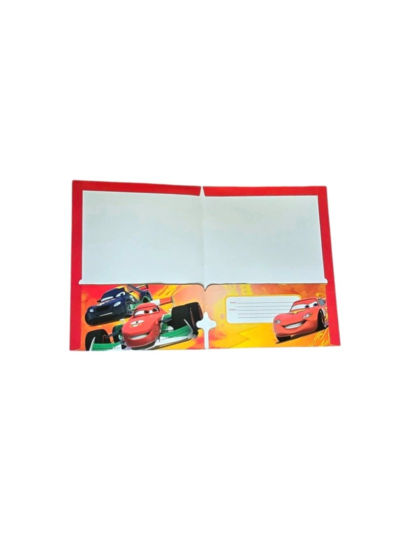 Cars Pack of 2 pcs Cars Themed 2 Pocket Folder Paper File 30*23.7 cm - Image 4