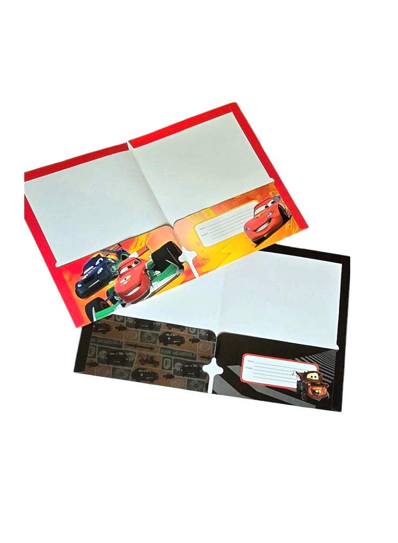 Cars Pack of 2 pcs Cars Themed 2 Pocket Folder Paper File 30*23.7 cm - Image 3