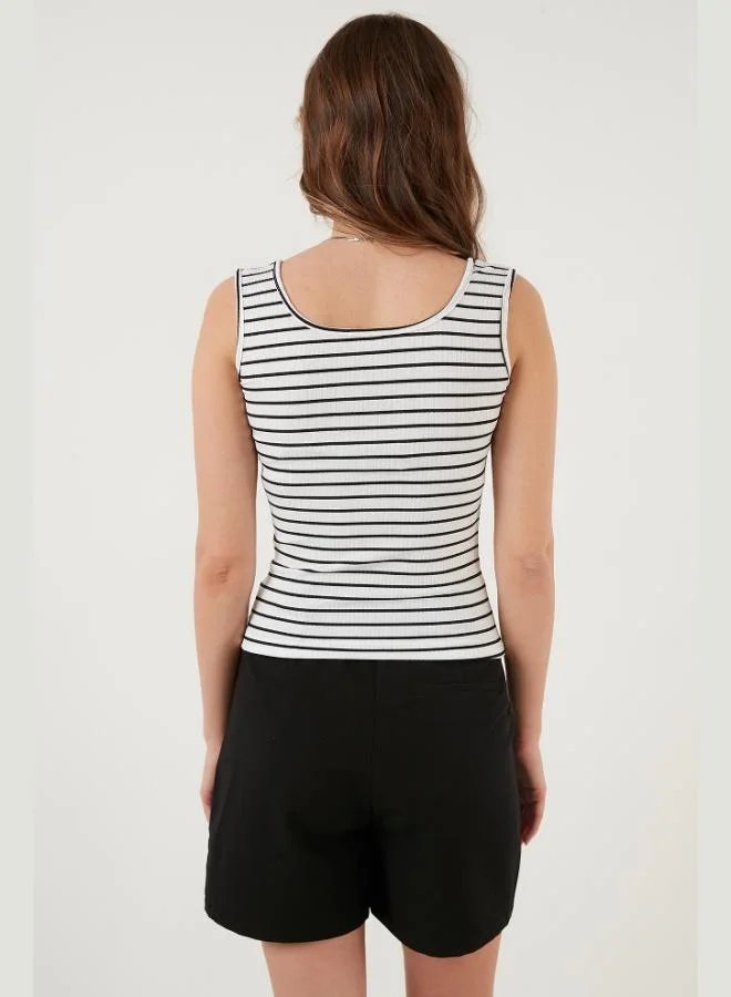 Lela  Lela Slim Fit Striped Button-Down Tank Top Women's Tank Top 5864060 for Women | Best Price UAE