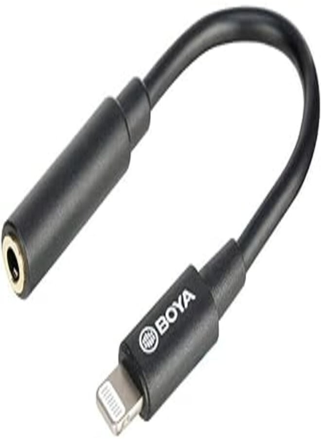 BOYA - Boya By-K3 3.5Mm Trrs Female To Lightning Adapter Cable - Black - Image 1