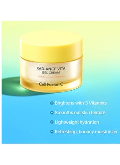 Cell Fusion C Cell Fusion C Radiance Vita Gel Cream, Bouncy, Hydrating Gel Moisturizer with 3 Vitamins and Hyaluronic Acid, Bright and Radiant Skin, 1.86 fl.oz / 55ml - skincare for face  - Image 2
