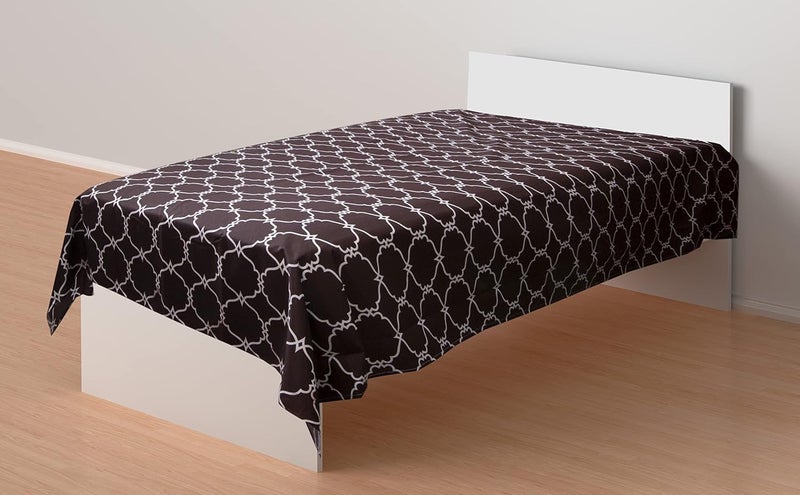 سليب ويل مجموعة ملاءات نوم مطبوعة 144TC مع أغطية وسائد (لون بني وأبيض - مقاس كينغ 240x260 سم) - Image 1