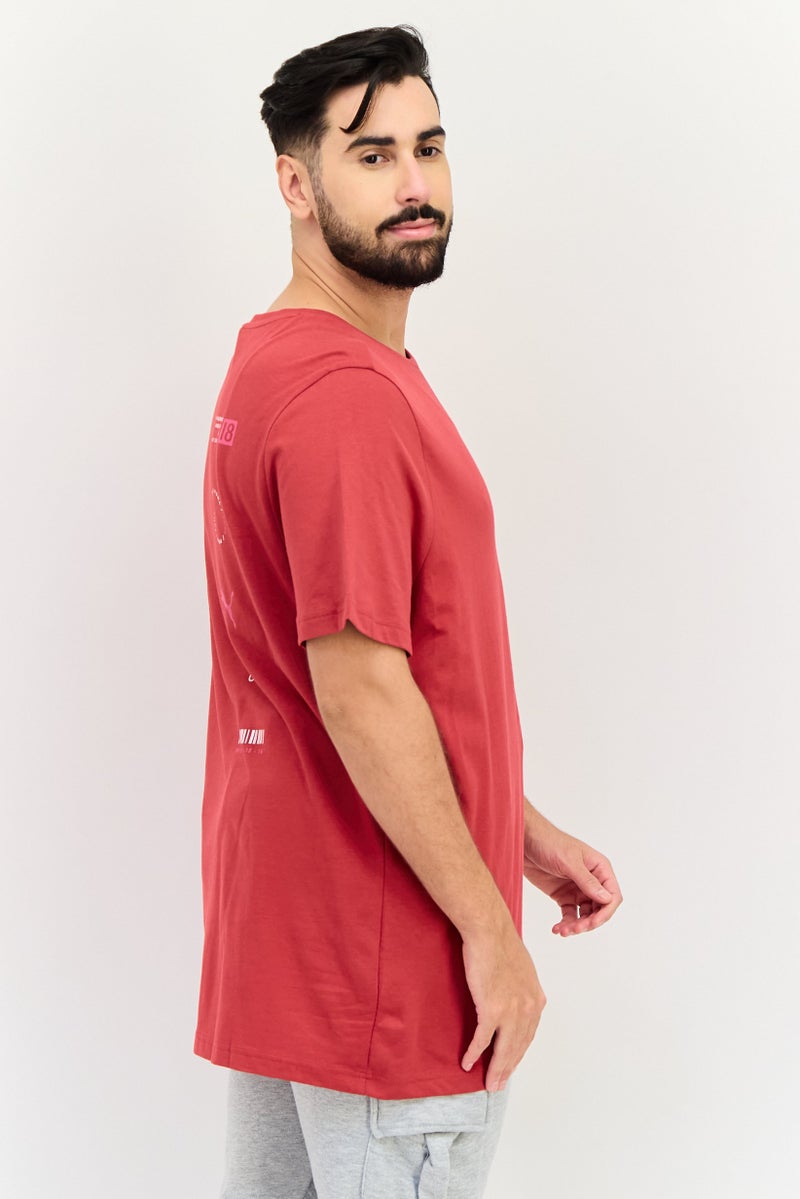 PUMA One8 Men Slim Fit Short Sleeves Brand Logo Outdoor T-Shirt, Red - Image 2