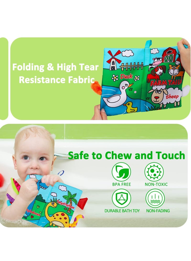 SOLARAE 2 PCS Baby Books Toys, Babies Touch and Feel Crinkle Cloth Books, 0-6 Months Interactive Sensory Baby Toys, Suitable for 0-3-6 Months Infant Newborn Baby Boy Girl Shower Gifts Set - Image 5