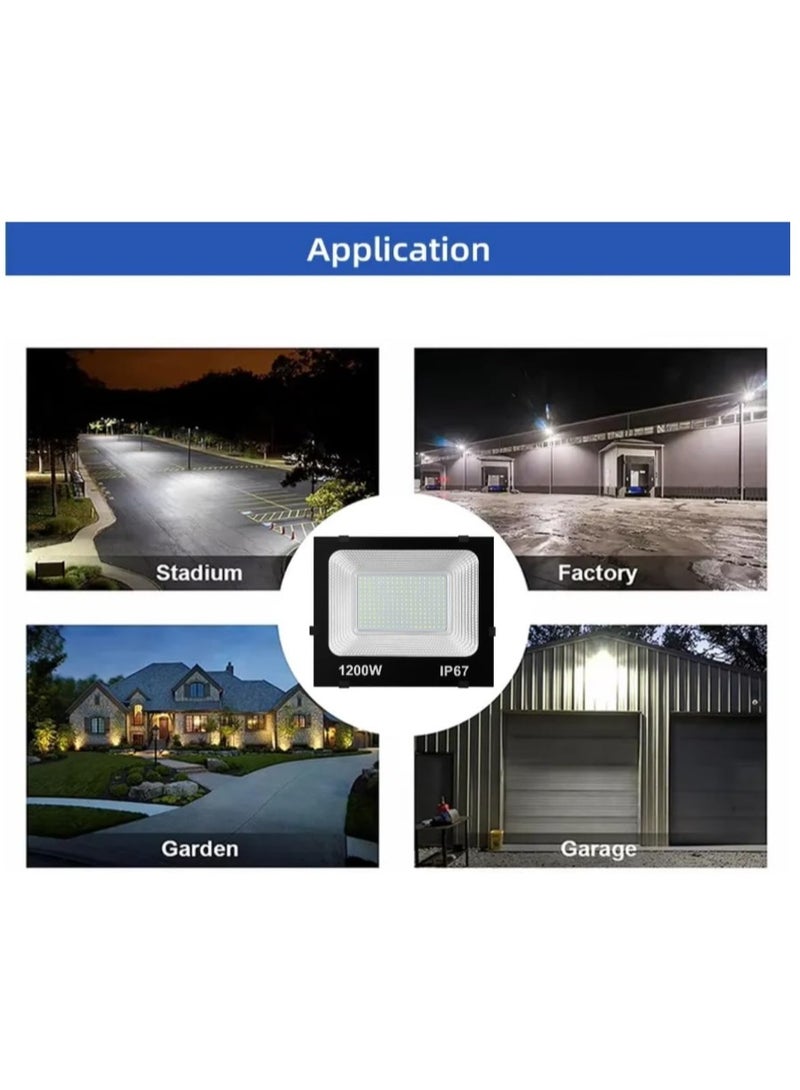 Ultra-Bright 1200W LED Flood Light | IP67 Waterproof Outdoor Lighting | Energy-Efficient Security Floodlight for Stadium, Garden, Warehouse, Parking Lot & Industrial Use - Image 4