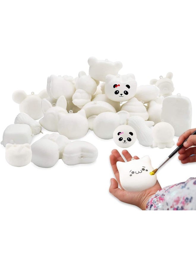 WATINC Random 30 Pcs DIY Squeeze Toys Cream Scented Kawaii Simulation Lovely Toy Medium Mini Soft Food Squeeze Bread Toys Keychains Phone Straps Bonus Random Stickers - Image 5