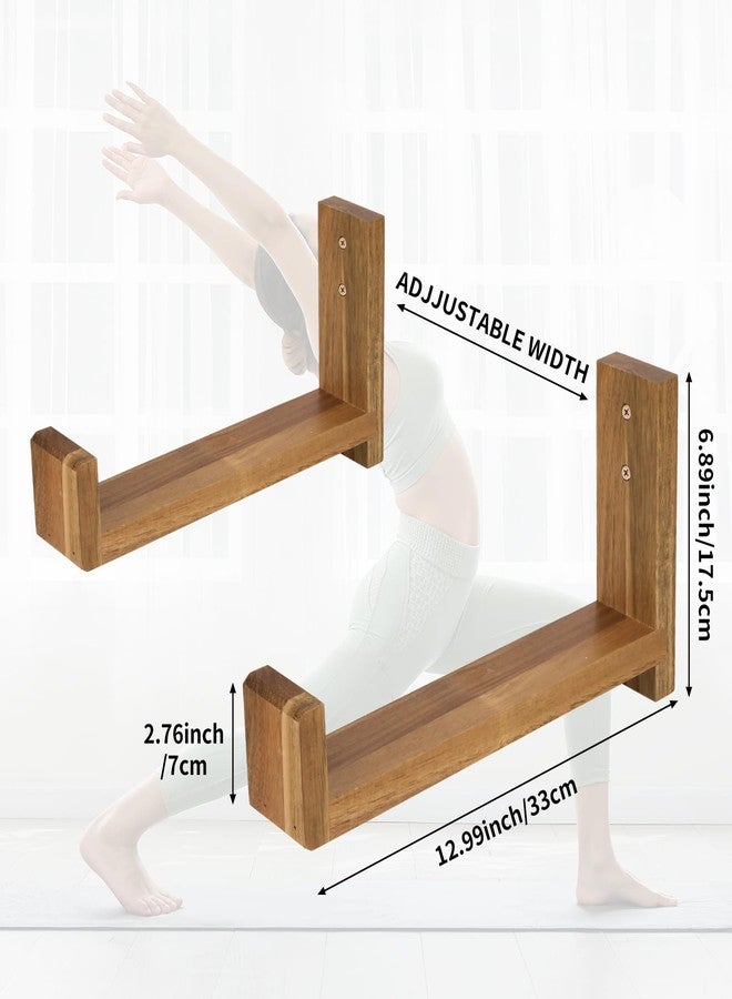 BEARUT Yoga Mat Holder Wall Mount Yoga Mat Storage Rack,Wall Shelf Organizer, Foam Roller Wall Hooks, Hold 3 yoga mats, Fitness Gear Organizer By Wood - Image 2
