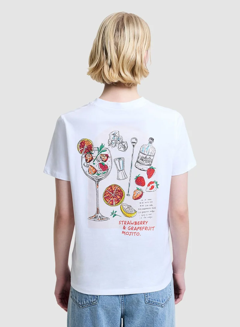 فرنش كونكشن Cotton Graphic Cocktail Tee