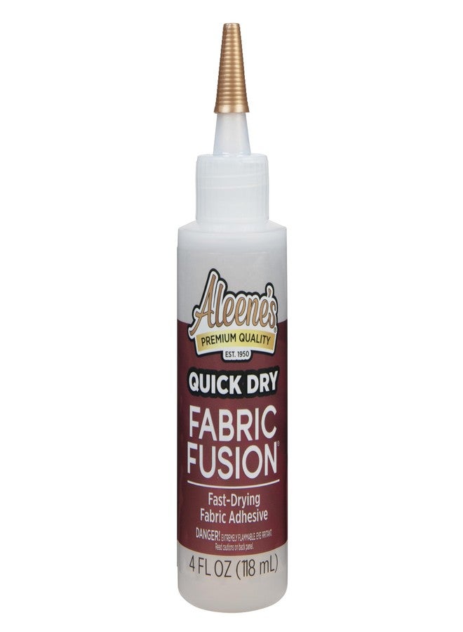 Aleene's Quick Dry Fabric Fusion, Fast-Drying Permanent Fabric Glue, Stong Bond Dries Soft and Clear in Minutes, 4 fl oz - Image 1