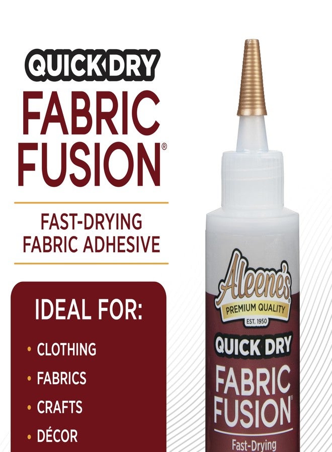 Aleene's Quick Dry Fabric Fusion, Fast-Drying Permanent Fabric Glue, Stong Bond Dries Soft and Clear in Minutes, 4 fl oz - Image 2