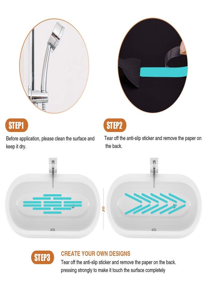 Secopad Non-Slip Bathtub Stickers Safety Bathroom Tubs Showers Treads Adhesive Decals Scraper (Blue) - Image 5