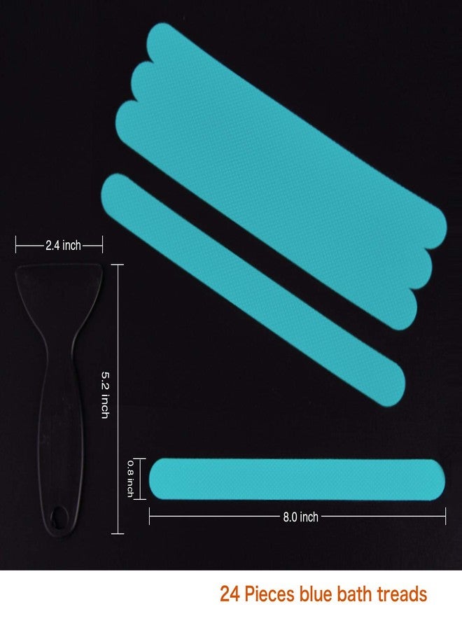 Secopad Non-Slip Bathtub Stickers Safety Bathroom Tubs Showers Treads Adhesive Decals Scraper (Blue) - Image 3