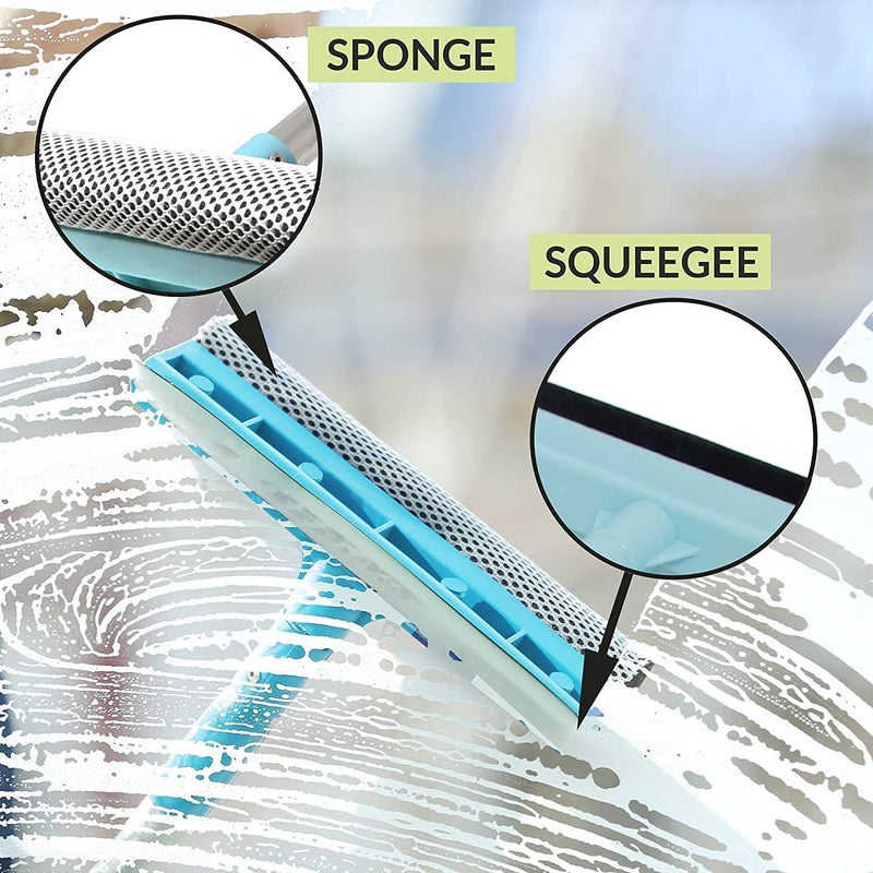 TONSYL Car Windshield Wash Cleaner Extendable Window Squeegee Cleaner Scrubber Brush Wiper Spongewith LongReach Handle Unique Pivoting Head Window Glass Cleaner Car Home - Image 2