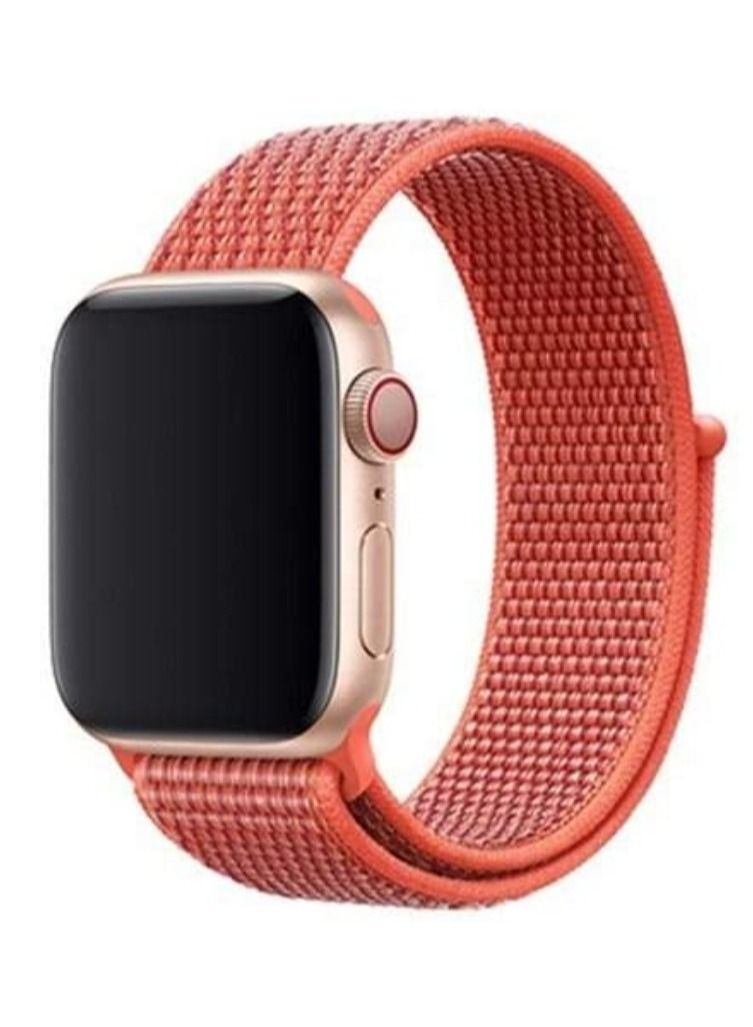 VITION Nylon Sport Band for Apple Watch 45mm 44mm 42mm Soft Replacement Strap for iWatch Nectarine