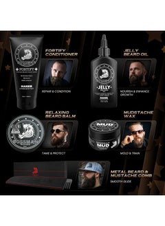 bossman Complete Beard Kit Made In Usa Beard Oil Conditioner Beard Balm Comb Mustache Wax Stop Beard Itch Grow Thicker (Naked)  - Image 2