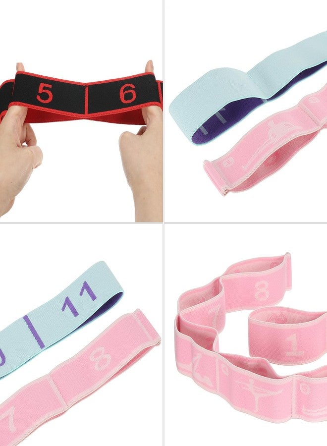 PATIKIL Exercise Bands, 35.4 Inch 2 Pcs Yoga Stretching Strap Latin Elastic Bands for Physical Dance Stretch Pilates Resistance Bands for Working Out, Black/Red - Image 3