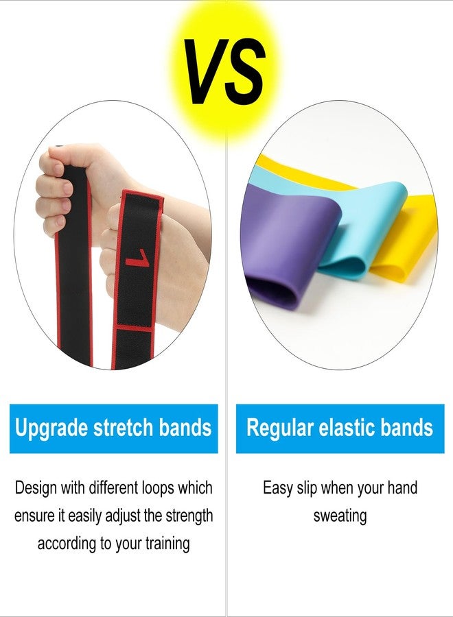 PATIKIL Exercise Bands, 35.4 Inch 2 Pcs Yoga Stretching Strap Latin Elastic Bands for Physical Dance Stretch Pilates Resistance Bands for Working Out, Black/Red - Image 4