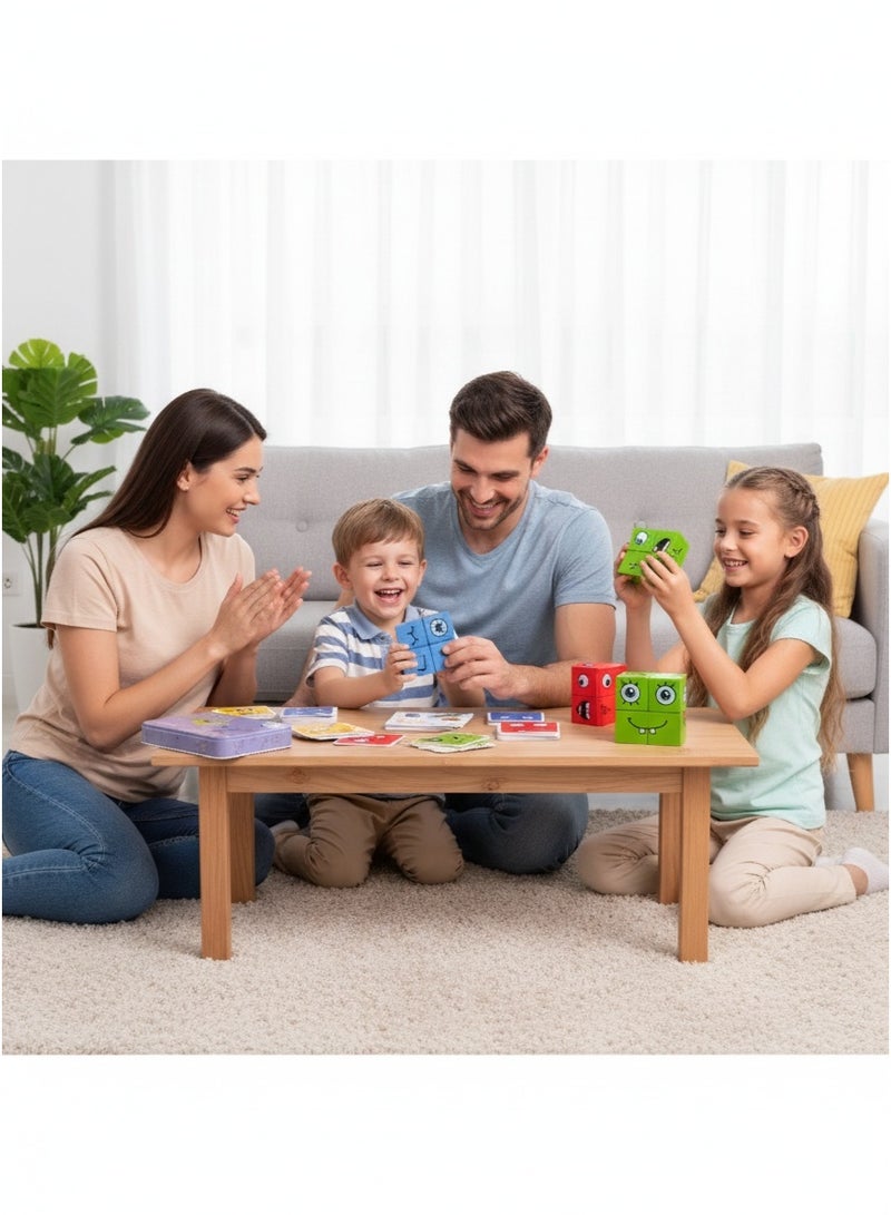 Card-Matching Emotion Expression Puzzle Blocks – Toddler Early Education Toys (Ages 2-6) | Cognitive & Emotional Learning Building Blocks - Image 2