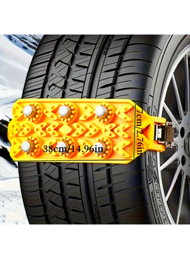 Heavy Duty Snow Chains Yellow For Cars SUVs Trucks 15 To 20 Inch Wheels - Image 1
