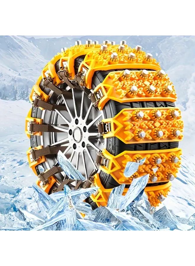 Heavy Duty Snow Chains Yellow For Cars SUVs Trucks 15 To 20 Inch Wheels - Image 5