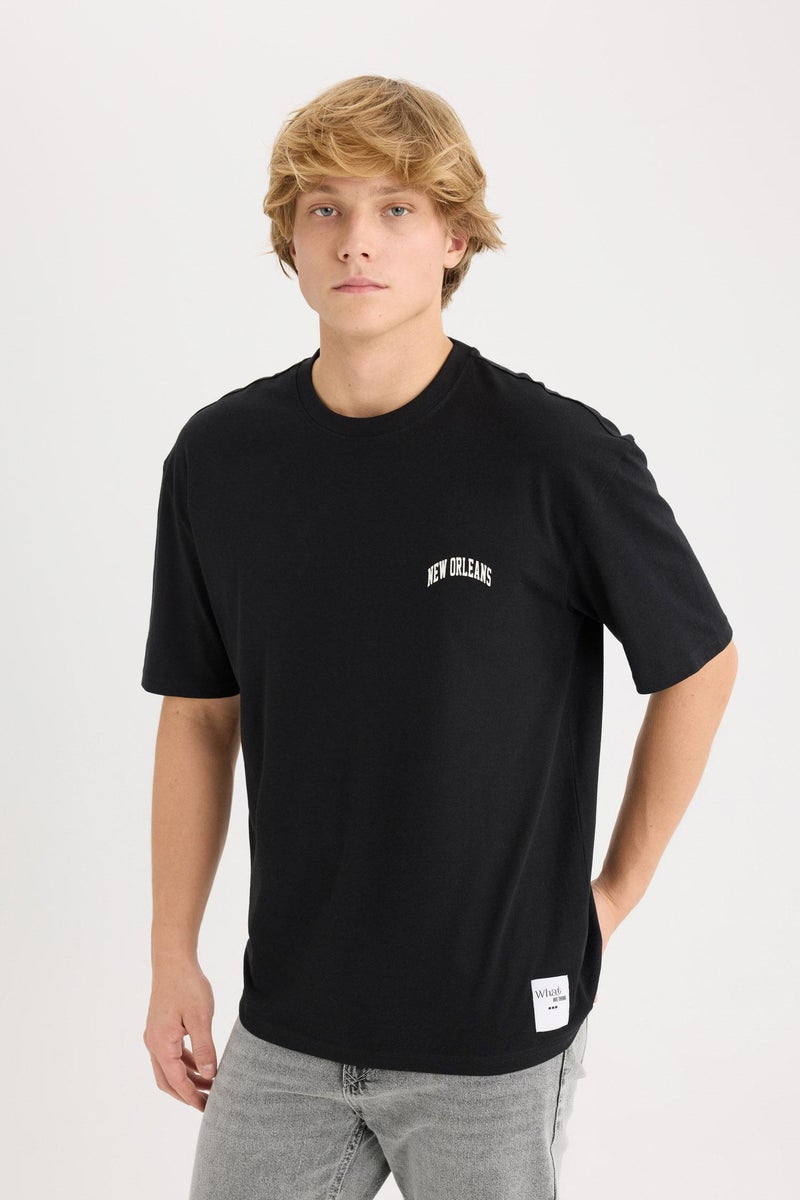 DeFacto Man Boxy Fit Crew Neck Printed T - Image 5
