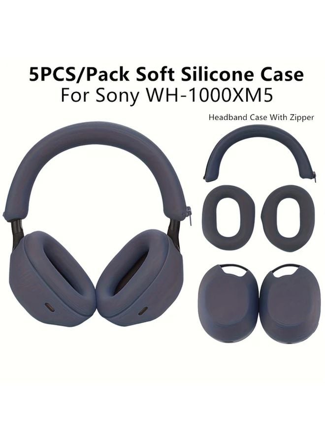 Red Protective Cover Set for Sony WH 1000XM5 Headphones 5pcs Dust Proof Shock Absorbing - Image 2