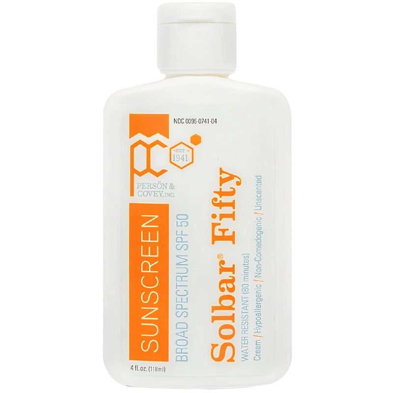 Solbar Person & Covey SPF 50 Sunscreen Face & Body Sun Cream - Solbar Fifty Body & Face Sunscreen SPF 50 Broad Spectrum Sunscreen - Water-Resistant Sun Cream, Sun Screen Protector for Face & Body - 4 Fl. Oz.
