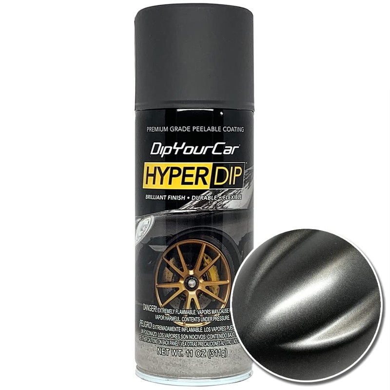 DipYourCar دهان DipYourCar HyperDip - علبة من طلاء السيارات القابل للرذاذ - حماية طلاء قابلة للإزالة للسيارات - طلاء ساتان رمادي أنثراسايت - Image 1