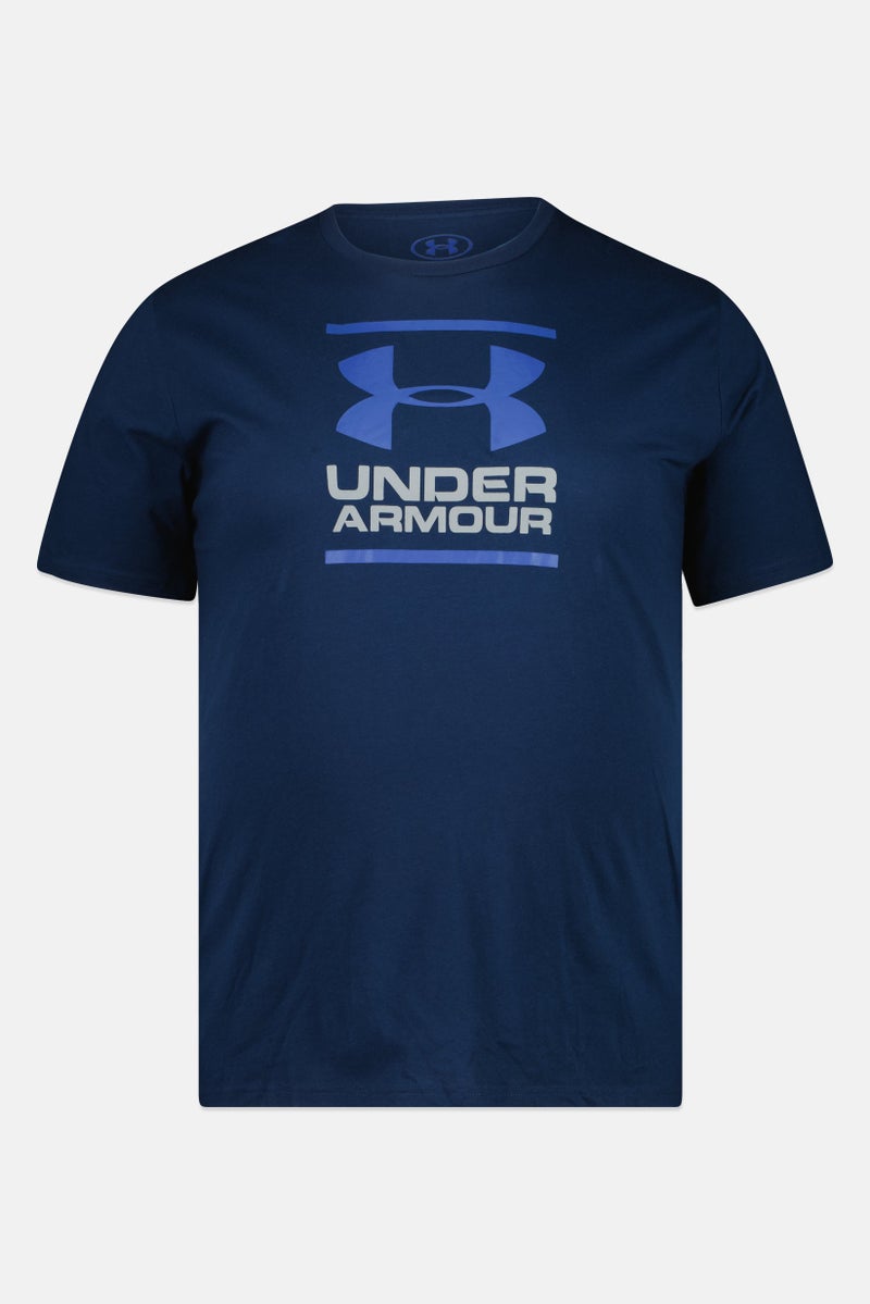 UNDER ARMOUR تي شيرتات رياضية للرجال بأكمام قصيرة، خارجية، لون أزرق داكن - Image 2