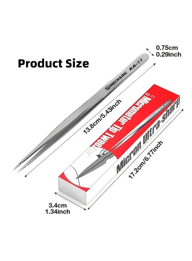 KA 11 Model Precision Electronics Tweezers Anti Skid Absorbent Metal Clamp for Wire Ties - Image 4