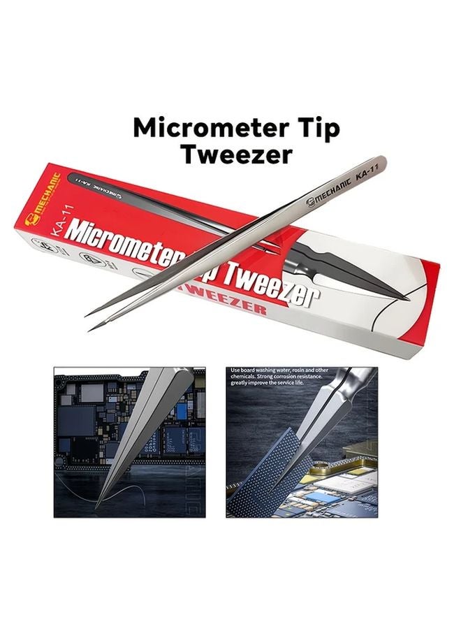 KA 11 Model Precision Electronics Tweezers Anti Skid Absorbent Metal Clamp for Wire Ties - Image 2