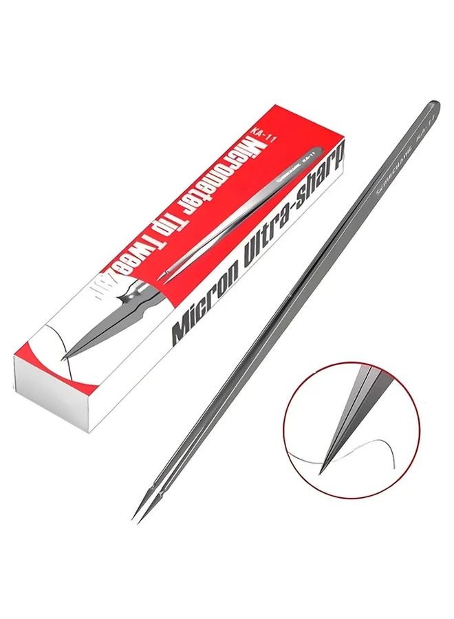 KA 11 Model Precision Electronics Tweezers Anti Skid Absorbent Metal Clamp for Wire Ties - Image 1