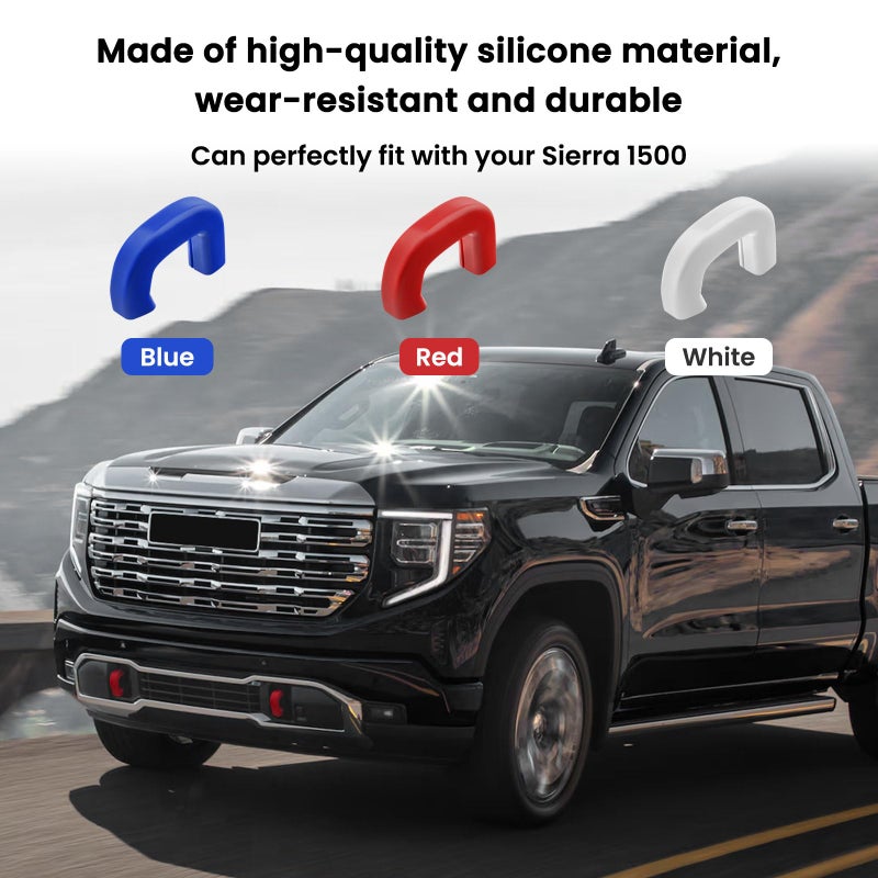 TECHPICCO Tow Hook Covers Fit for GMC Sierra 1500 2019-2026 Vertical Tow Hooks, Hitch Cover Front Customized Car Tow Hooks Compatible with GMC Sierra 1500 Accessories 2019-2026|Upgrade (Red) - Image 3