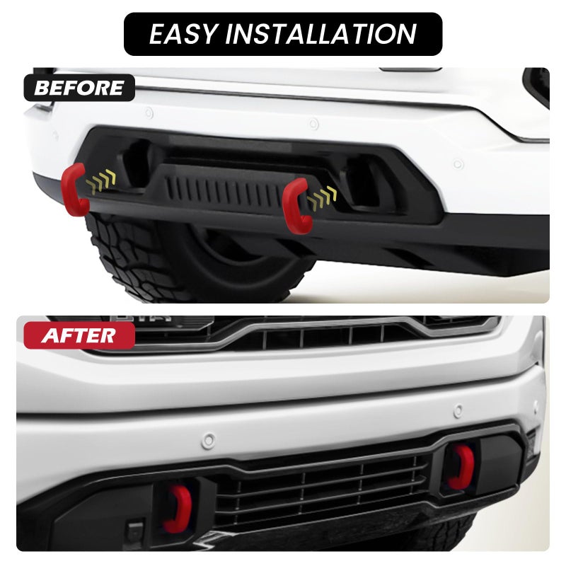 TECHPICCO Tow Hook Covers Fit for GMC Sierra 1500 2019-2026 Vertical Tow Hooks, Hitch Cover Front Customized Car Tow Hooks Compatible with GMC Sierra 1500 Accessories 2019-2026|Upgrade (Red) - Image 5