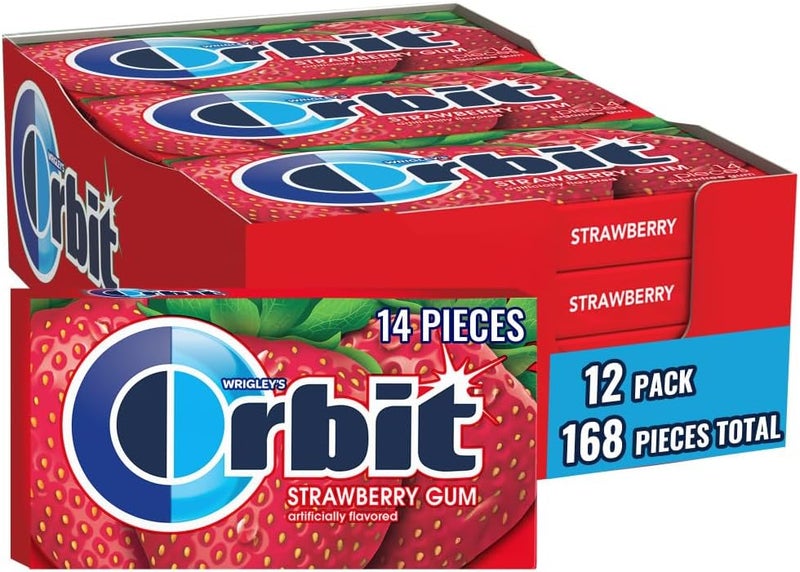 Orbit Strawberry Sugarfree Gum - 12 Pack - Image 1
