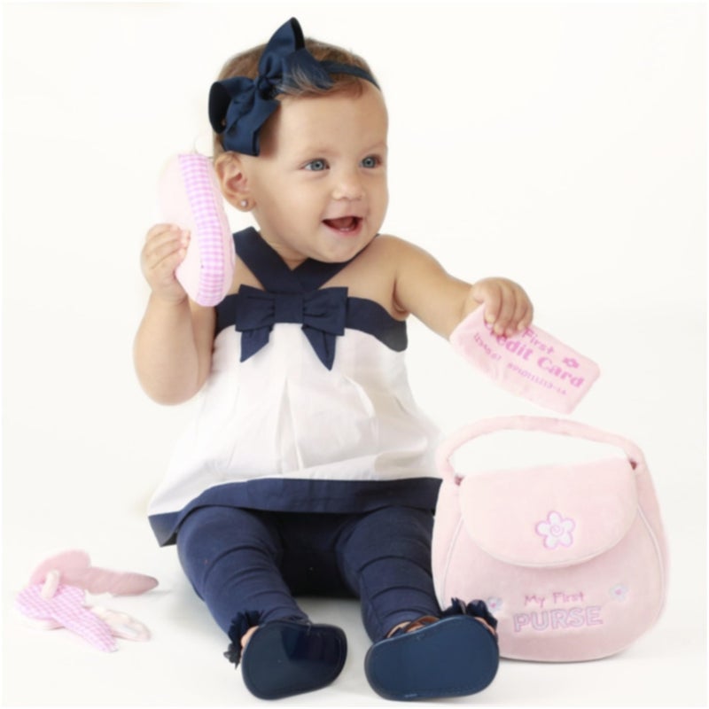 GUND Baby GUND Play Soft Collection, My First Purse 5-Piece Plush Playset with Rattle, Mirror and Crinkle Plush Toys, Sensory Toy for Babies and Newborns, 8â€ - Image 2