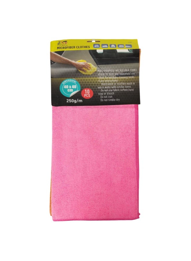 3XR Microfiber Cleaning Cloths 10PCS 40x40cm, Multi-Color Soft & Absorbent Towels for Car, Bike, Home & Kitchen, Lint-Free, Scratch-Free, Quick Drying Wash Cloths for Polishing, Dusting, and Multi-Surface Cleaning 250GSM,  7757 - Image 2