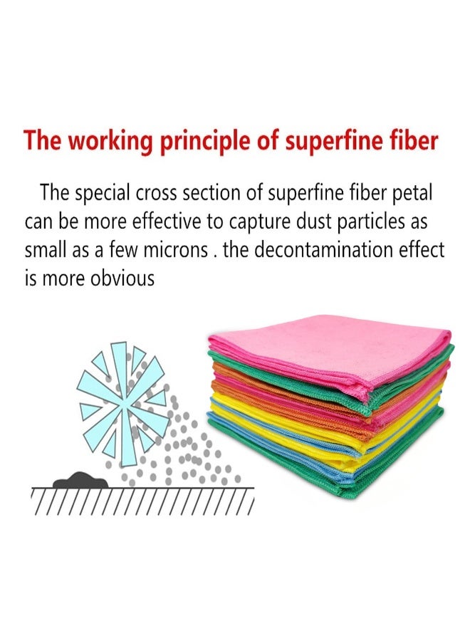 3XR Microfiber Cleaning Cloths 10PCS 40x40cm, Multi-Color Soft & Absorbent Towels for Car, Bike, Home & Kitchen, Lint-Free, Scratch-Free, Quick Drying Wash Cloths for Polishing, Dusting, and Multi-Surface Cleaning 250GSM,  7757 - Image 5