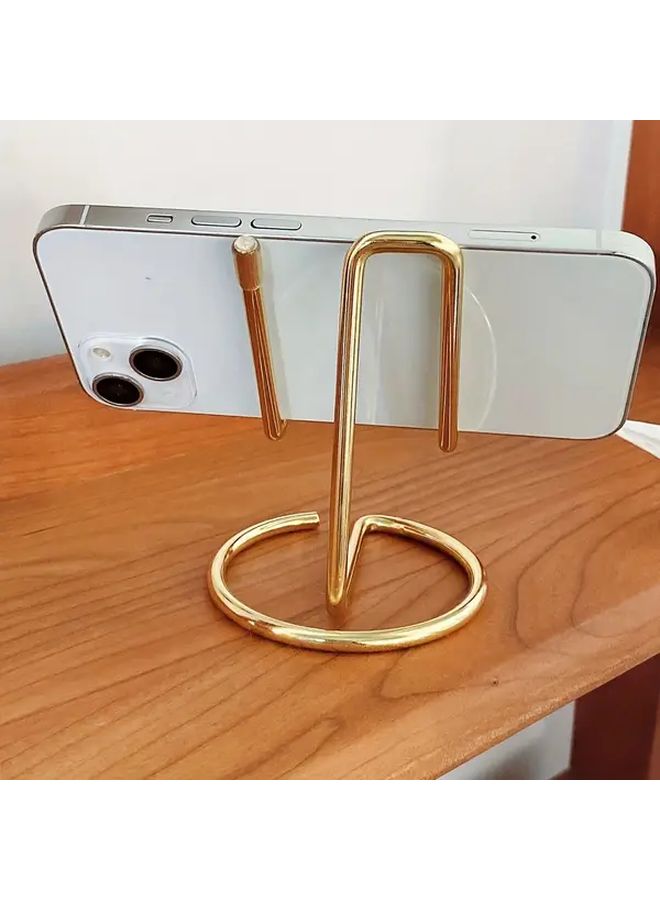 حامل لوحي هاتفي ذهبي مينيماليستي للطاولة الجانبية للسرير ومطبخ سطح المكتب - Image 1