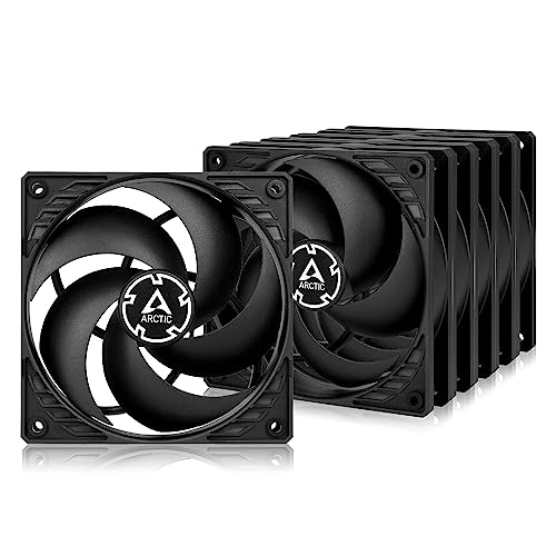 ARCTIC P12 PWM PST Value Pack - 120 mm Case Fan, Five Pack, PWM Sharing Technology (PST), Pressure-optimised, Very quiet motor, Computer, 200-1800 RPM - Black/Black - Image 1