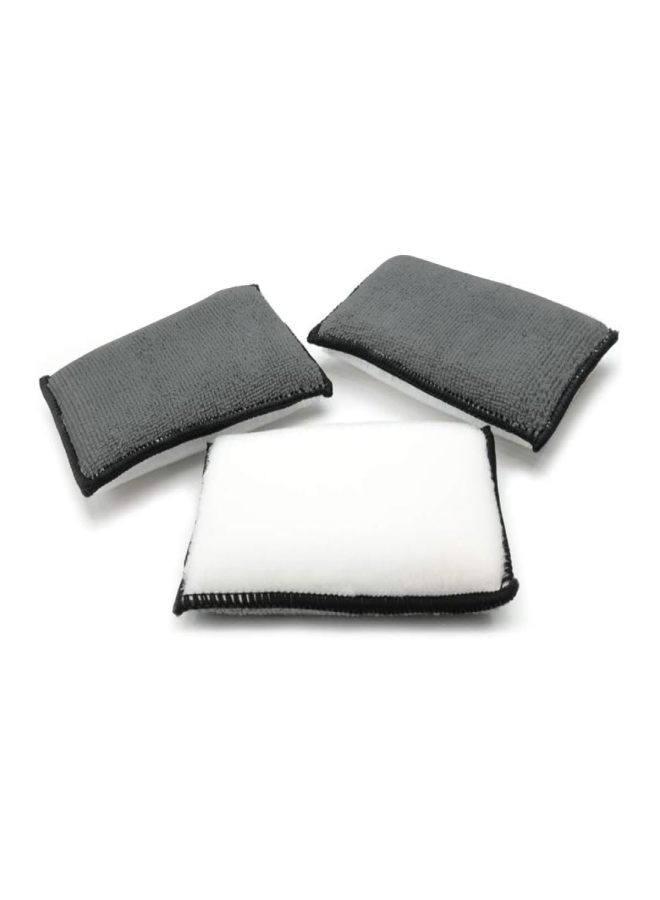 3Pcs 5 x 3 inch car interior cleaning sponges, microfiber sponges for car wash, interior cleaning ear pads for car skin, plastic - Image 1