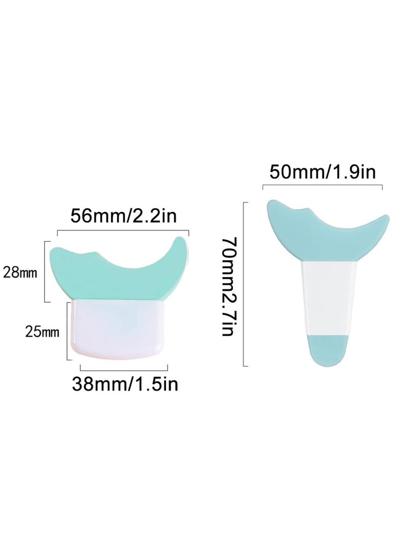 2 Piece Mascara Eyelash Shield Applicator Guard Tool, Multifunction Eyelash Eyeshadow Auxiliary Guard Pads, Silicone Reusable Quick Eye Makeup Tool,Blue. - Image 2