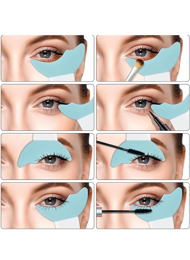 2 Piece Mascara Eyelash Shield Applicator Guard Tool, Multifunction Eyelash Eyeshadow Auxiliary Guard Pads, Silicone Reusable Quick Eye Makeup Tool,Blue. - Image 3