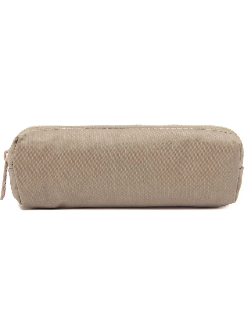 Kaff 01106 Light Mink Crinkle Fabric Unisex Single Compartment Waterproof Finger Pencil Case Pencil Case