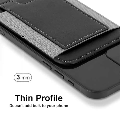 Captese Faux Leather Unisex MagIT Wallet Pouch, Card Holder with 6 Card Capacity, Compatible with MagSafe/PixelSnap, for iPhone 17/16/15/14/13/12/Pixel 10 Series (Carbon Black) - Image 2