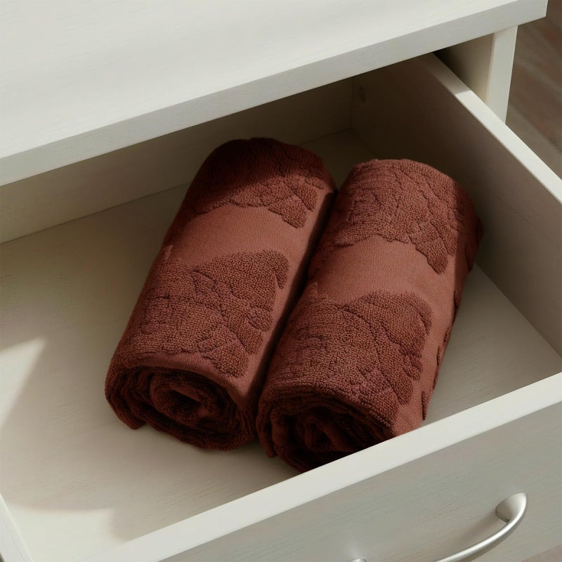 SmoothNovelty 2 Pcs 3D Highland Cow Hand Towels Bathroom Decor Dark Brown 100% Cotton Absorbent Jacquard Weave Decorative Towels for Bathroom Kitchen Highland Cow Gift, 14 x 29 Inches - Image 5