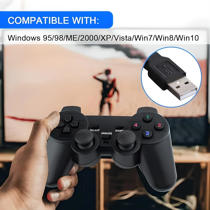 Astakos Compatible with All Windows Series USB Computer Game Controller Gamepad Set of 2 Analog Vibration Guaranteed