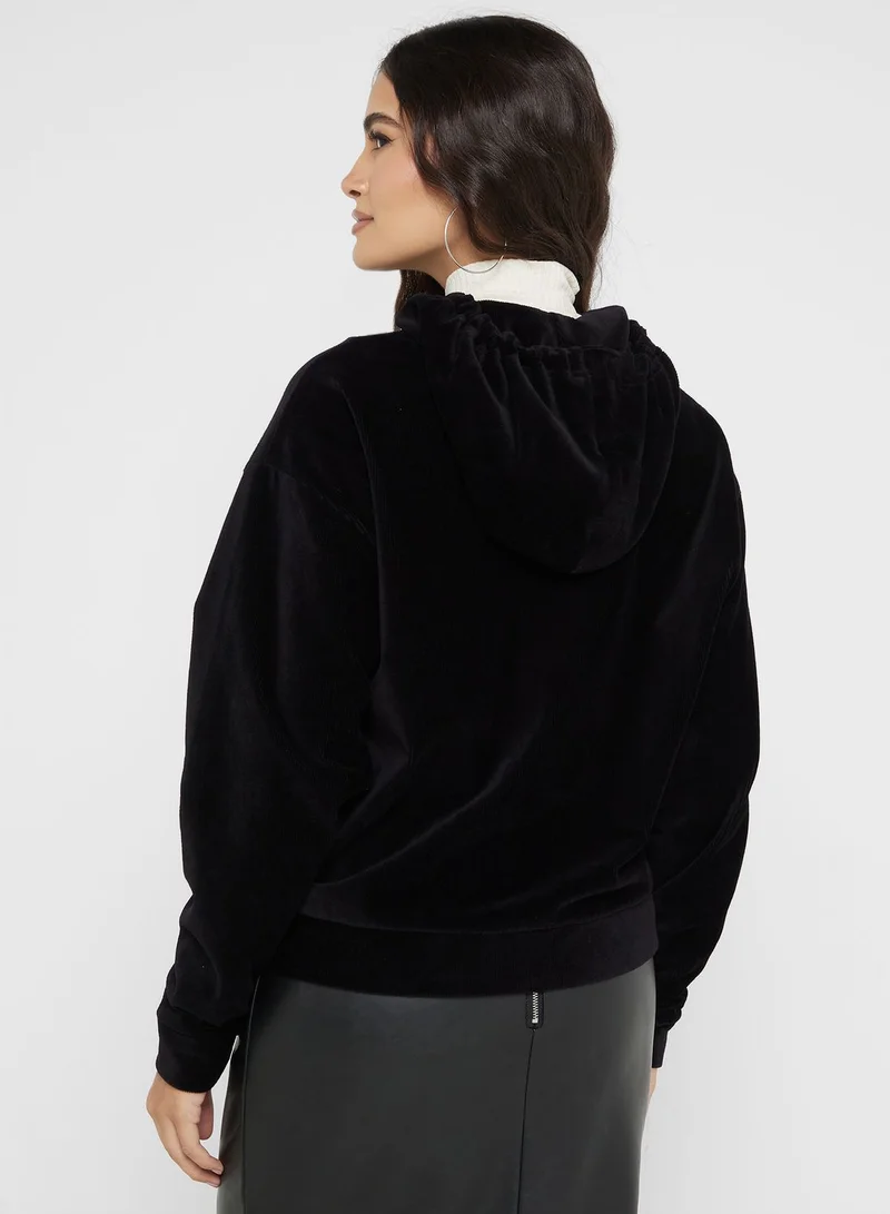 HUGO Logo Zip Through Hoodie
